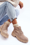 Trapery Botki Ocieplane Zamsz Beżowe Alden A5201-39