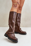 Warm Women’s Boots with Zipper Eco Leather Brown Tialethe