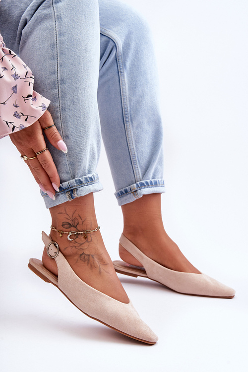 Women's Suede Ballet Flats Beige Kenra