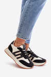 Buty Sportowe Sneakersy Platforma Czarne Thari