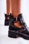 Women's Ankle Boots With Cutouts Black Santhana