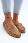 Women's Brown Faux Suede Moccasins Amrutia