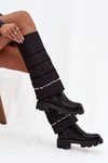 Women's insulated boots with beads Black Irvette