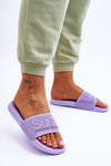 Light Women's Slippers With Inscription Violet Merry
