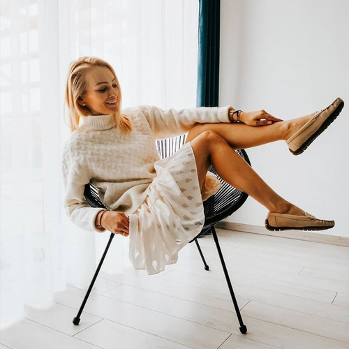 Women's Beige Suede Bolero Moccasins