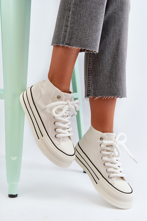 Women's platform sneakers white Aineri