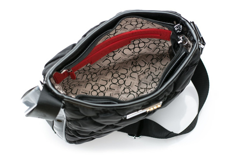 Quilted Black Letterman Handbag Nobo