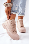 High Sneakers On A Chunky Sole Beige Trissy