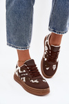 Women's Sneakers On Platform With Patches Brown Denissa