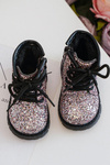 Children's Glittery Lined Boots with a Zipper Pink Saussa