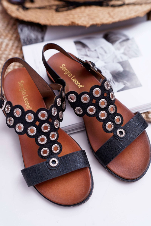 Women's Flat Sandals Sergio Leone SK012 Black Livian
