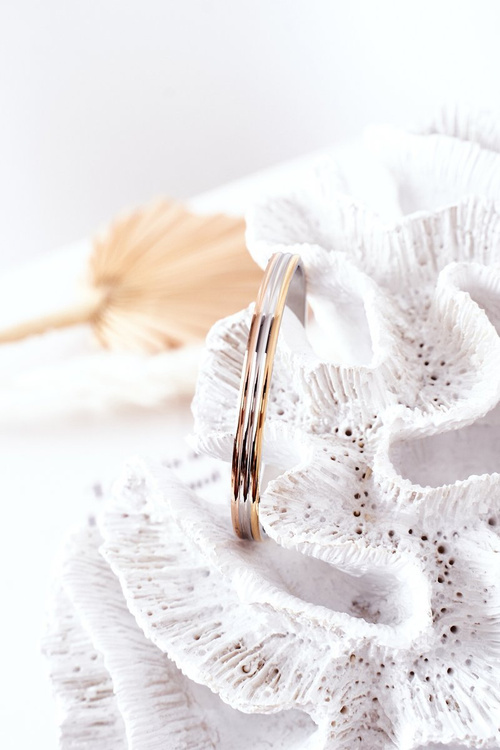 Bransoletka Stalowa Srebrno-Złota