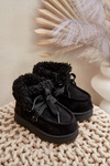 Snow Boots Kids Insulated with Fur Black Adelane