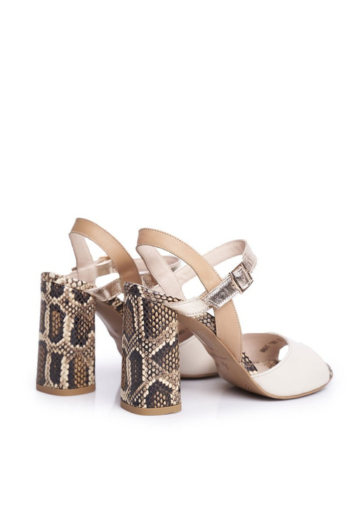 Laura Messi Leather Stiletto Sandals 2136 Gold Beige