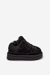 Sneakersy Dziecięce Ocieplane Futerkiem Czarne Mireen