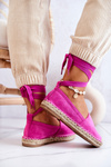 Tied Suede Espadrilles Fuchsia Ismanne