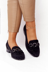 Elegant Women's Loafers Vinceza 10585 Suede Black