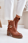 Women's Heeled Boots with Zipper Camel Inabelle