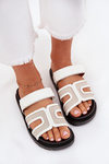 Women's Platform Slippers With Velcro White Kovira