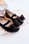 Dětské lakované balerínky s mašlí Black Zolly