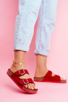 Women's Slides On Corck Red Si Senor