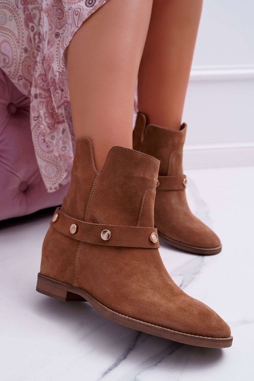 Women's Boots Laura Messi 1890 Leather Suede Dark Camel Darmah