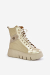 Leather Platform Ankle Boots Maciejka 06751-25 Gold