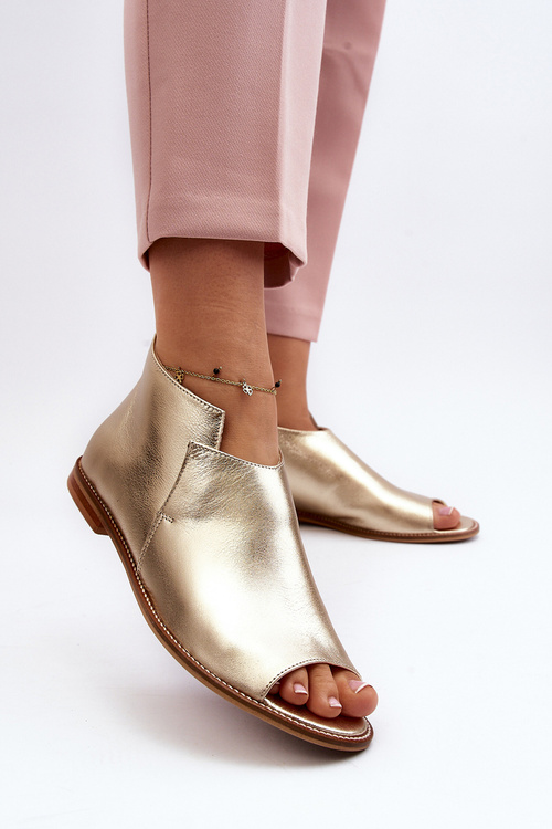 Women's Leather Sandals Laura Messi 2443 Gold