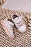 Dziecięce Sportowe Buty Ze Świecącą Podeszwą LED Biało-Różowe Disco