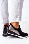 Slip-On Wedge Sneakers Vinceza 10593 Black-Silver
