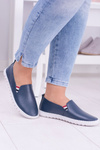 Women's Navy Blue Leather Bellara Tennis Shoes