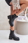 Zazoo 60490 Leather Insulated Ankle Boots With Decoration Black