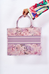 Large Classic Purse In pattern Pink-purple Micola