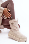 Women's snow boots with thick sole in light beige Lureta