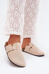 Women's Slippers and On Cork Platform With Buckle Light Beige Klarae