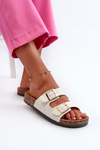 Women's Slip-On Cork Sole Sandals White Cortina
