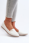 White Women's Flat Moccasins Enzla