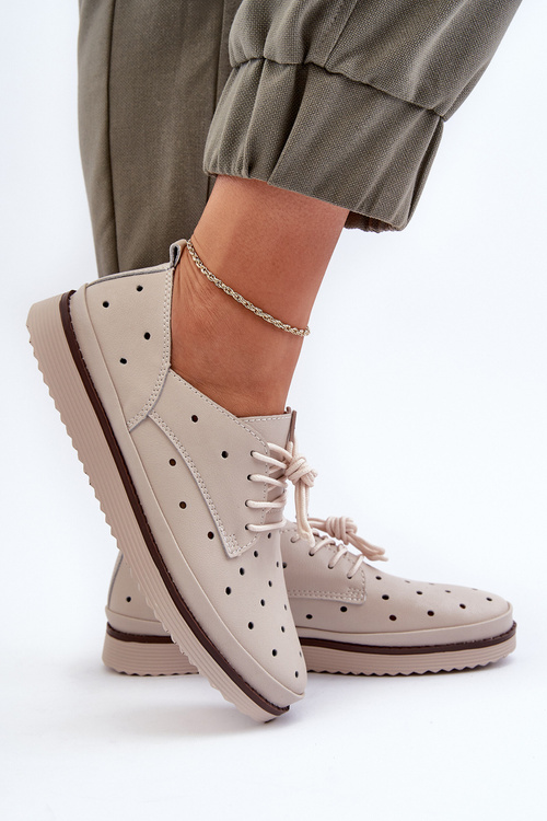 White Women's Leather Shoes S.Barski LR182