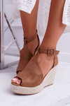 Women's Platform Sandals Camel Begest