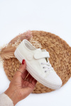 Leather Kids' Sneakers with Velcro White Delmara