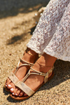 Women's Flat Sandals With Straps S.Barski KV27-010 Gold