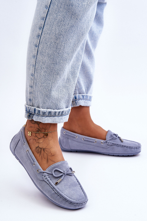 Women's Suede Moccasins Blue Si Passione