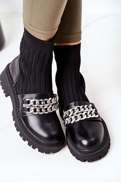 Boots With Chain Black Walk This Way