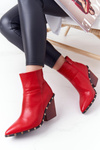 Women's Cowboy Boots On A Block High Heel Lu Boo Red