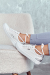 Tenisówki Damskie Wiązane Białe Cross Jeans JJ2R4038C 