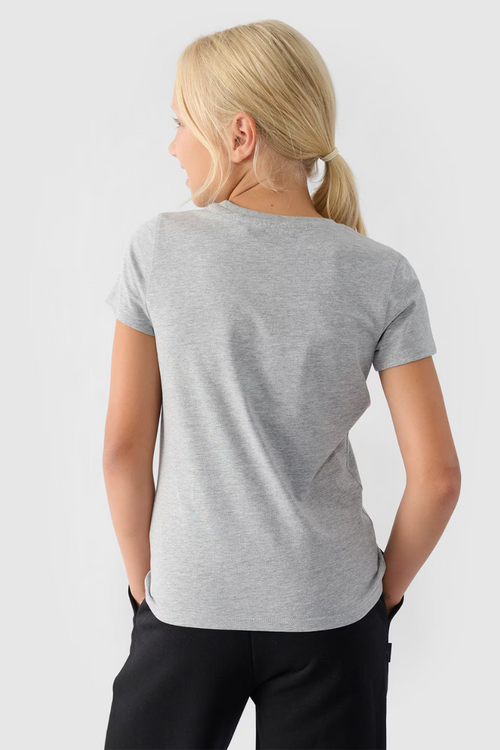 Girls Smooth Cotton T-shirt Gray 4F 4FJWMM00TTSHF1658-27M