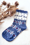 Socks Christmas pattern Blue and white