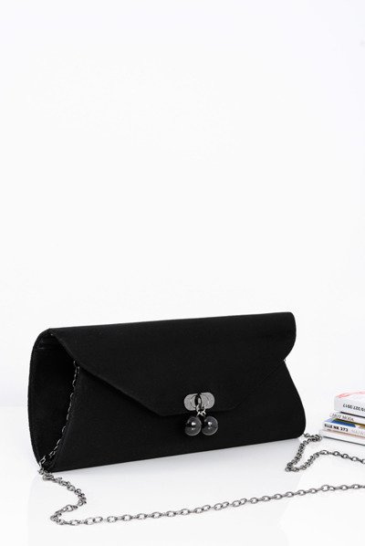 Black Women's Suede Clutch Bag Chain Handbag