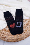 Women's Non-Slip Socks Warm Black All You Need Is Love And WiFi