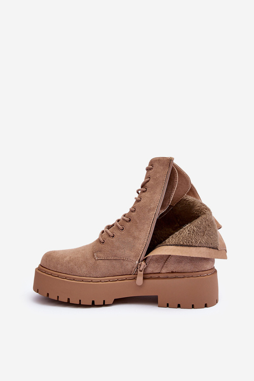 Women's Suede Ankle Boots Beige Dearia